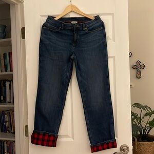 Duluth Trading Company Buffalo Check Lined Jeans Size 8x31